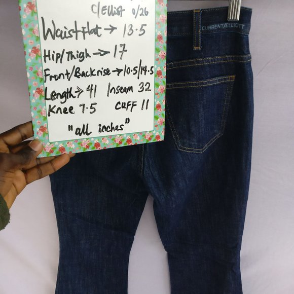 CURRENT ELLIOTT HighRise Bell Bottom Flared jean in PATRIOT WASH w26 +MEASUREMEN - Picture 6 of 8